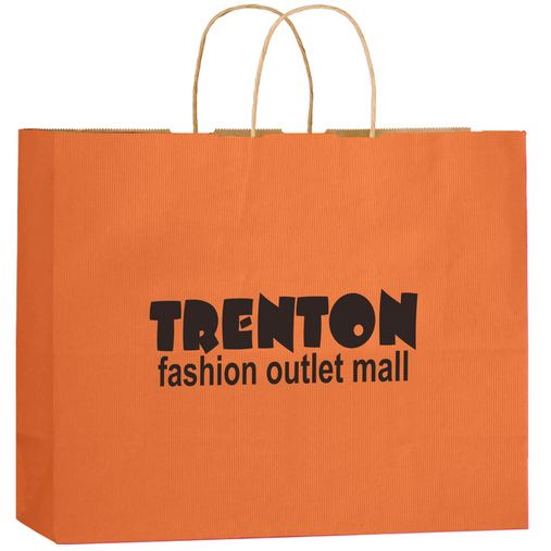 Custom Printed Matte Color Paper Shopper Tote Bag (16"x6"x13") – Flexo Ink - 4M16613-FI